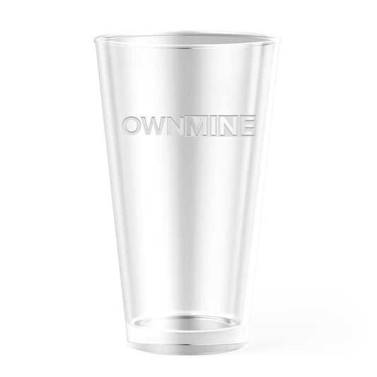 OWNMINE Logo Laser Engraved Pint Glass